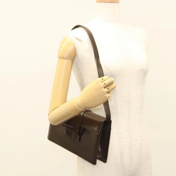 Salvatore Ferragamo Shoulder Bag Leather Brown Auth 133389 - Picture 15 of 16